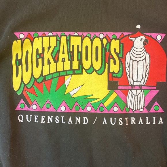 Vintage screen print graphic Queensland Australia crewneck sweatshirt cockatoo - Picture 3 of 9